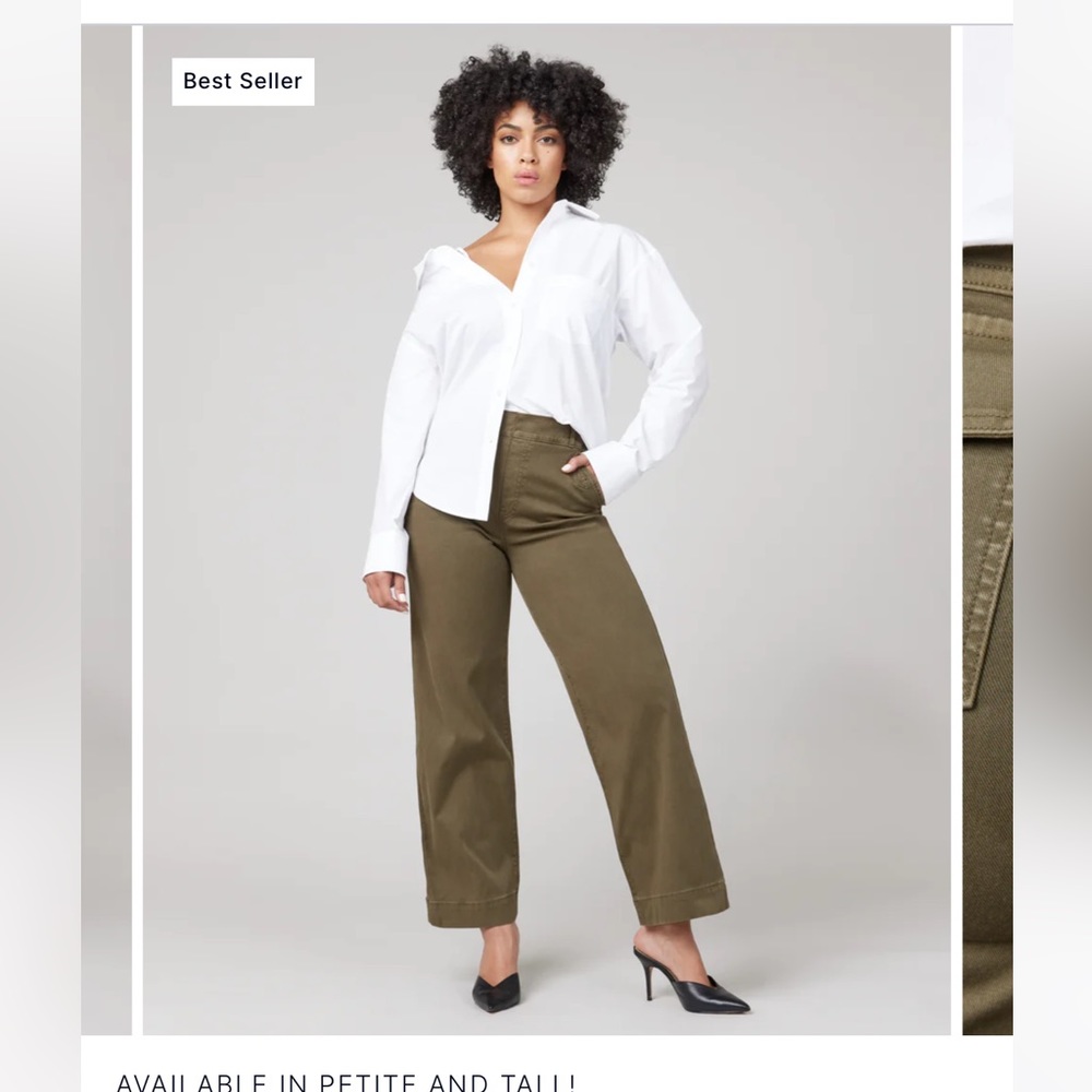 SPANX stretch twill cropped wide leg pant